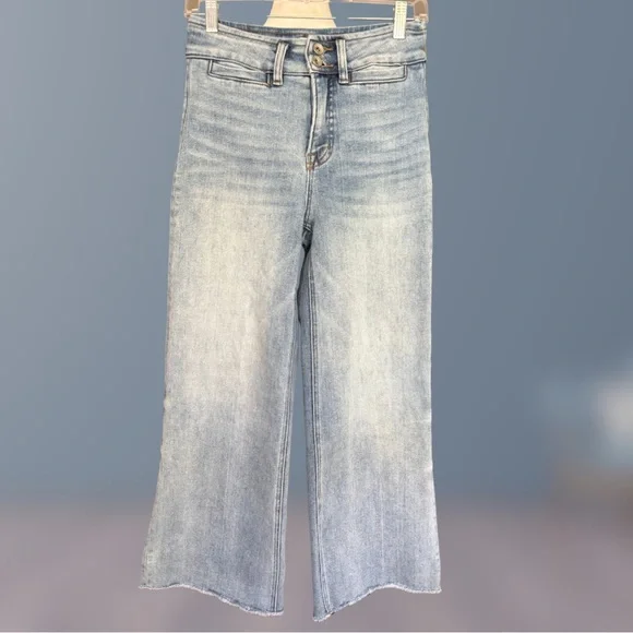 Bayeas High Waist Light Wash Wide Leg Jeans - Picture 3 of 7